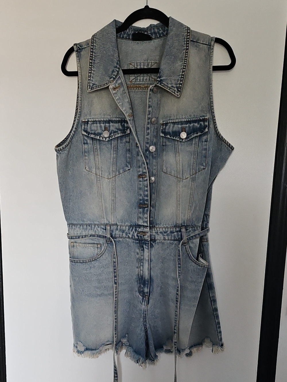 Vici Light Blue Denim Romper